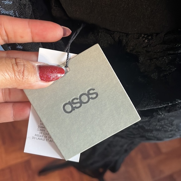 ASOS black lace open back dress - Picture 4 of 5
